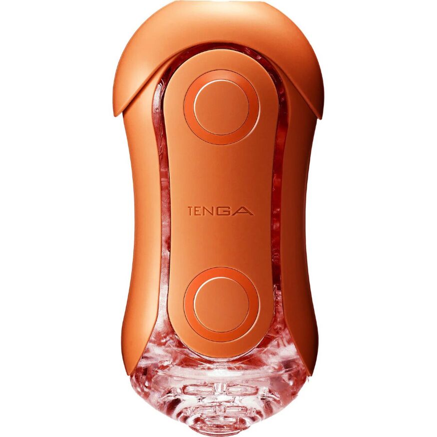 Мастурбатор Tenga Flip Orb  -  Sunset Orange, з можливістю зміни тиску та стимулювальними кульками всередині