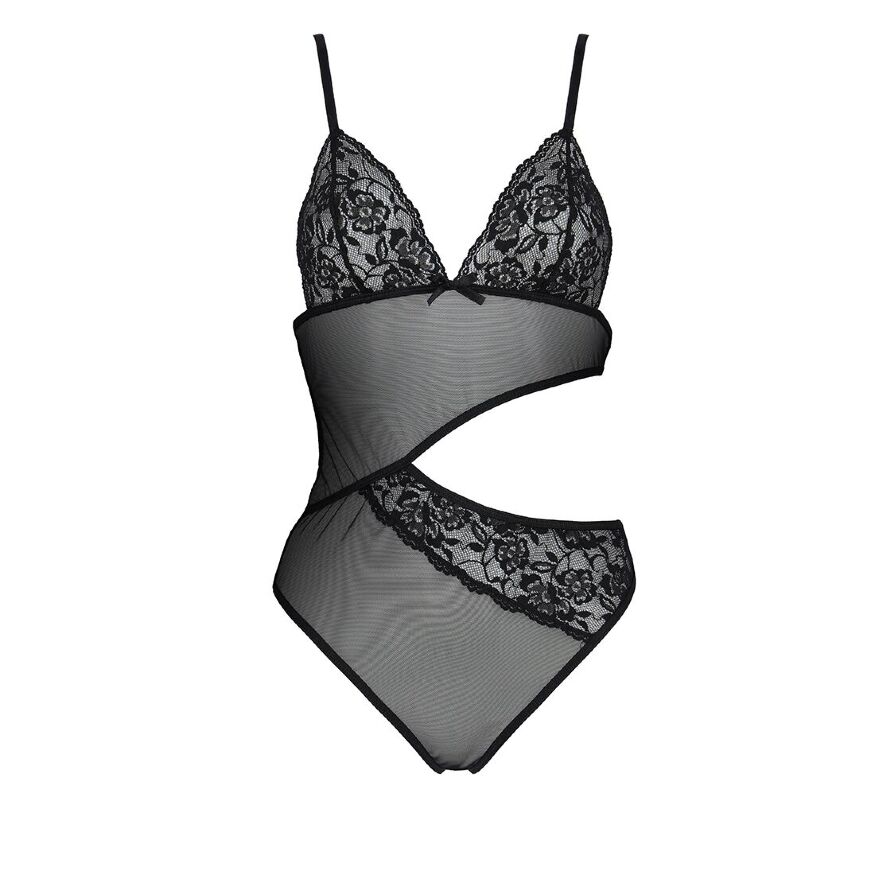 Боди с ажурным лифом Christa Body black L/XL — Passion