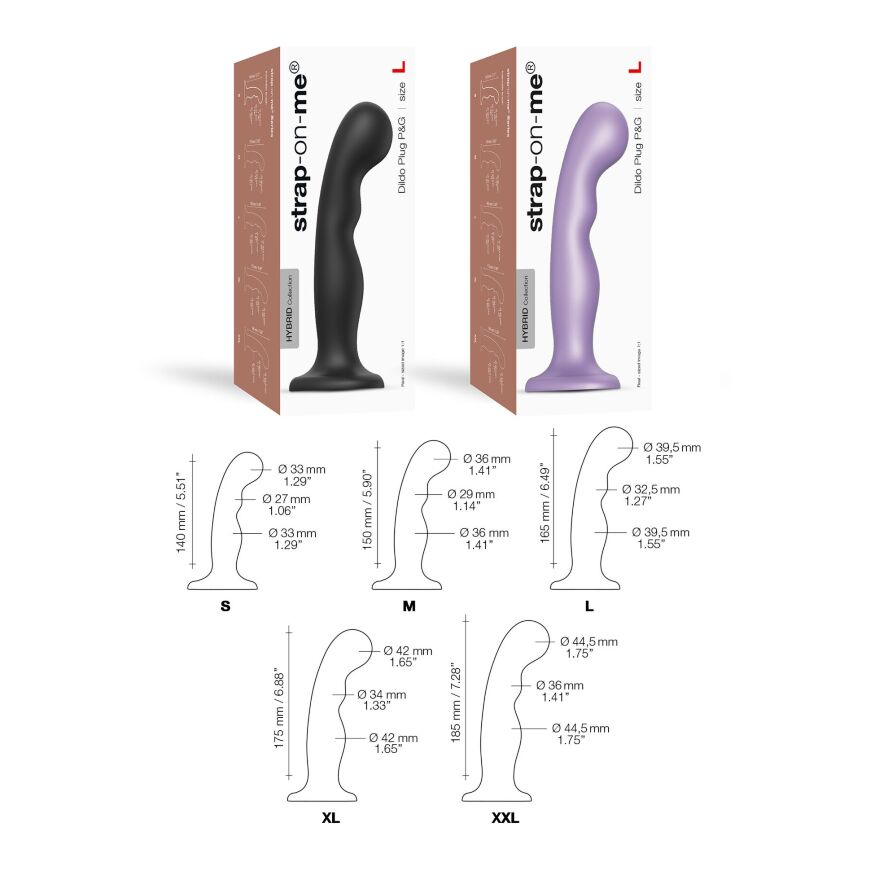 Насадка для страпона Strap-On-Me Dildo Plug P&amp;G Lilas Metallic M