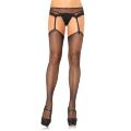 Сексуальные чулки в сетку с полупрозрачным поясом Leg Avenue черные, O/S