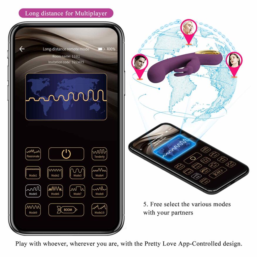 Смарт вибратор серии Pretty Love - Liam purple, BI-014420HP
