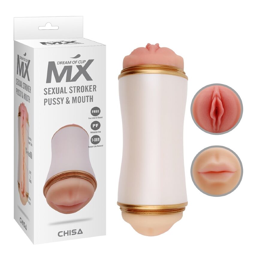 Мастурбатор киберкожа в колбе двустороняя Chisa Sexual Stroker Pussy &amp; Mouth