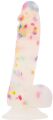 Фаллоимитатор с конфетти ADDICTION - PARTY MARTY - 7.5" - FROST &amp; CONFETTI, 19 см, силикон, вибропуля в подарок