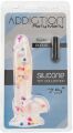 Фаллоимитатор с конфетти ADDICTION - PARTY MARTY - 7.5" - FROST &amp; CONFETTI, 19 см, силикон, вибропуля в подарок