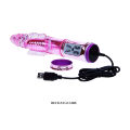 Класичний вібратор кролик з ротацією Throbbing Butterfly Rotating Vibrator Pink, 29 см