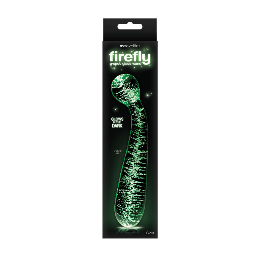 Фаллоимитатор стеклянный светящийся NS Novelties FIREFLY GLASS G SPOT GLOW WAND CLEAR