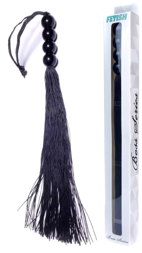 Силиконовый флогер ( длина 37 см ) Fetish Boss Series - Silicone Whip Black 14", BS6100042