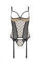 Корсет Passion MARINA CORSET, S/M, beige, з відкритими чашками