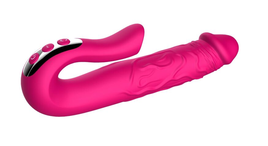 Оригінальний реалістичний hi-tech вібратор подвійної дії - Realistic Tongue Stimulating Dildo Vibrator
