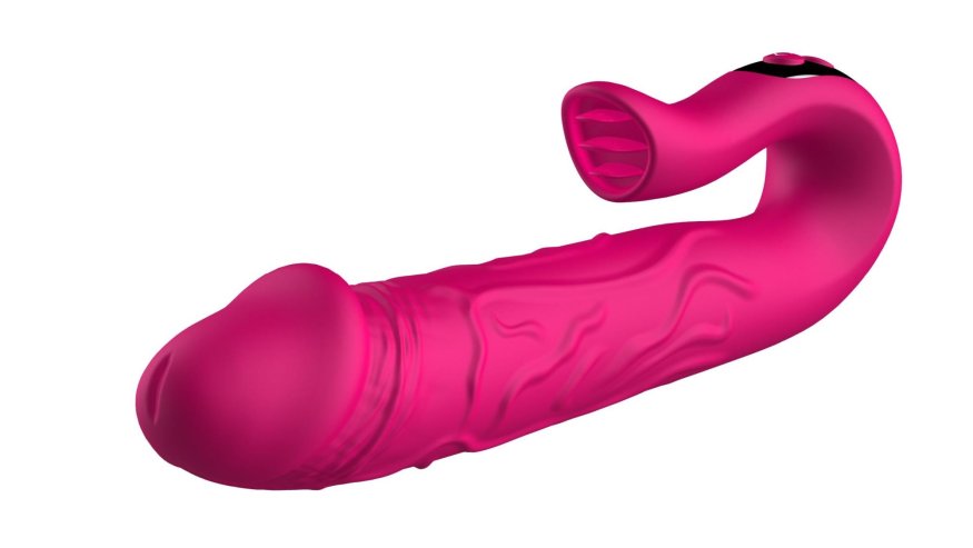 Оригінальний реалістичний hi-tech вібратор подвійної дії - Realistic Tongue Stimulating Dildo Vibrator