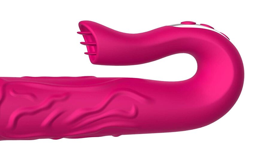 Оригінальний реалістичний hi-tech вібратор подвійної дії - Realistic Tongue Stimulating Dildo Vibrator