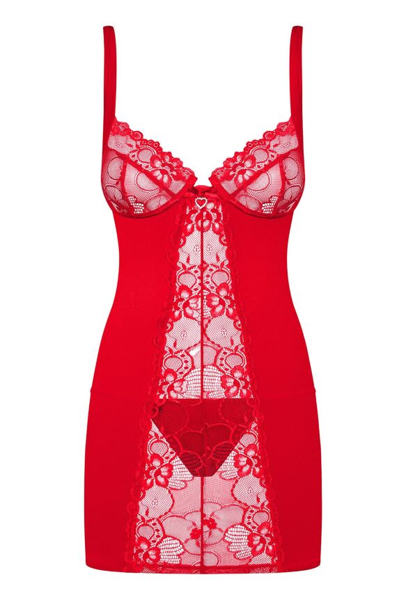 Комплект Obsessive Heartina сорочка и стринги L/XL