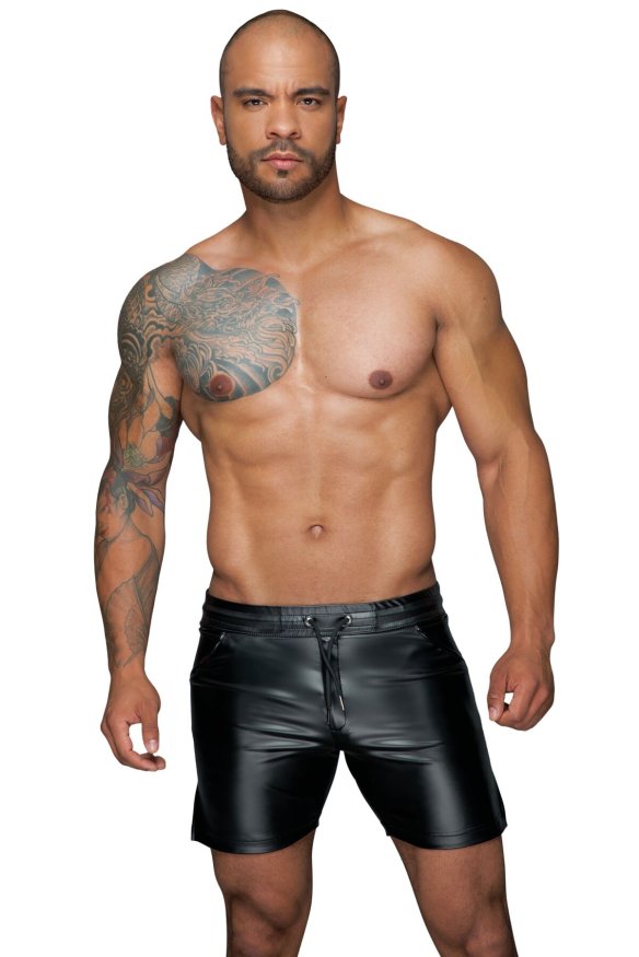 Чоловічі шорти з мокрим ефектом Noir Handmade H061 Powerwetlook shorts, L
