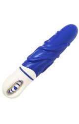 Роскошный вибратор с выпуклыми ребрышками для стимуляции AMOR BIG VIBRATOR BRUCE Blue (Приложение НЕ Функционирует!)