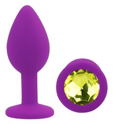 Силіконова анальна пробка EGZO - Silicone Purple Round Plug Lime, size S