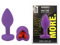 Силиконовая анальная пробка EGZO - Silicone Violet Heart Plug Red, size S