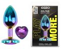 Анальная пробка с кристаллом EGZO - Multicolor Heart Plug Purple size M
