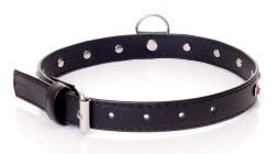 Нашийник зі штучної шкіри з кристалами Fetish Boss Series - Collar Pink Crystal, BS3300120