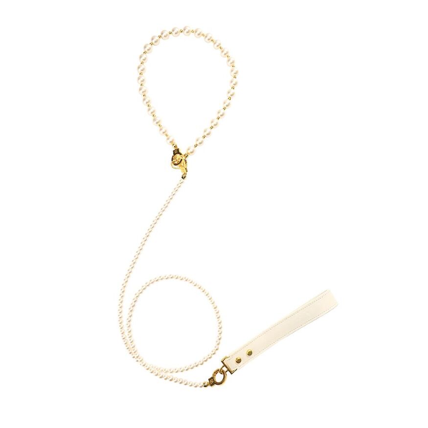 Перлинний нашийник з повідцем LOCKINK Pearl Collar &amp; Leash Set