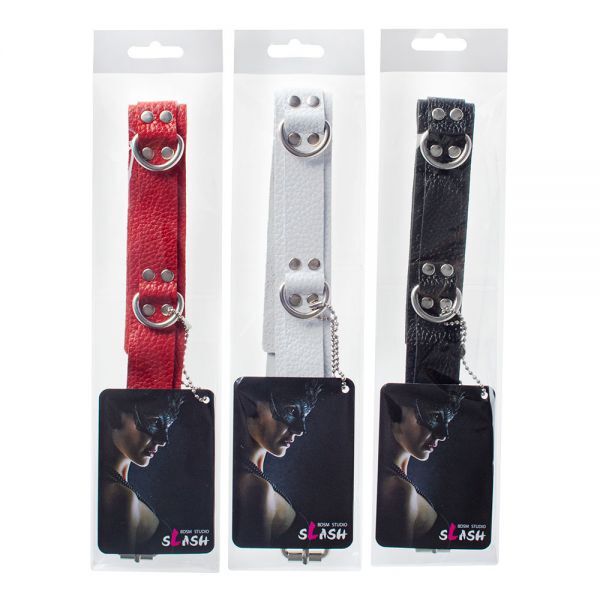 Ошейник Slave leather collar, White