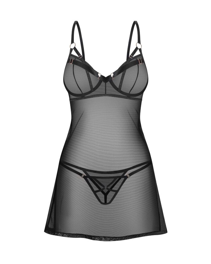 Сорочка Obsessive Euridia chemise &amp; tanga M/L