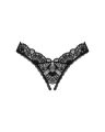 Мереживні стрінги Obsessive Donna Dream crotchless thong XS/S Black, відкритий доступ