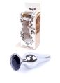 Анальна пробка - Jewellery Silver Long Plug Black