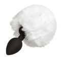 Анальная силиконовая пробка с хвостиком зайки white S