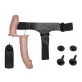 Двойной страпон с вибрацией Ultra Passionate Harness Dual Vibration с проводным пультом управления