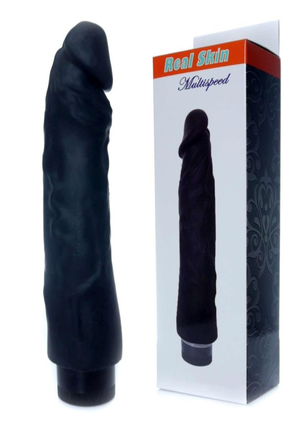 Реалістичний класичний вібратор без мошонки.  - Real Skin Multispeed Black