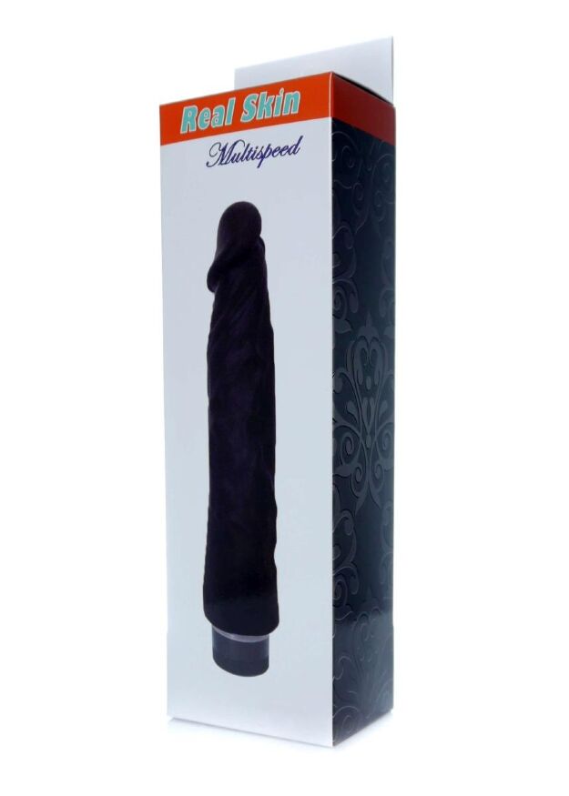 Реалістичний класичний вібратор без мошонки.  - Real Skin Multispeed Black