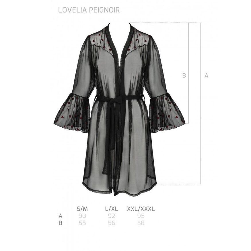 Воздушный пеньюар LOVELIA PEIGNOIR black L/XL - Passion