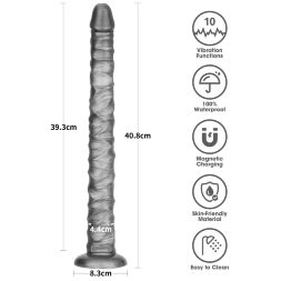 Длинный анальный вибратор - King Sized Vibrating Vibrax Slider 16"