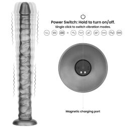 Длинный анальный вибратор - King Sized Vibrating Vibrax Slider 16"