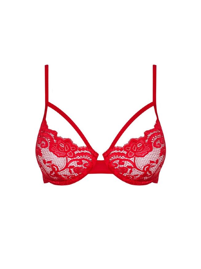 Кружевной бюстье Obsessive 829-BRA-3 красный, S/M
