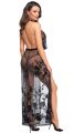Платье сексуальное длинное Noir Handmade Divinity F312 с глубоким декольте, черное, L