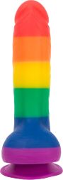 Райдужний фалоімітатор ADDICTION - JUSTIN - 8 "- RAINBOW, 20,3 см, силікон, вібропуля в подарунок