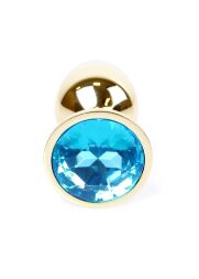 Анальна пробка - Jewellery Gold Plug Light Blue