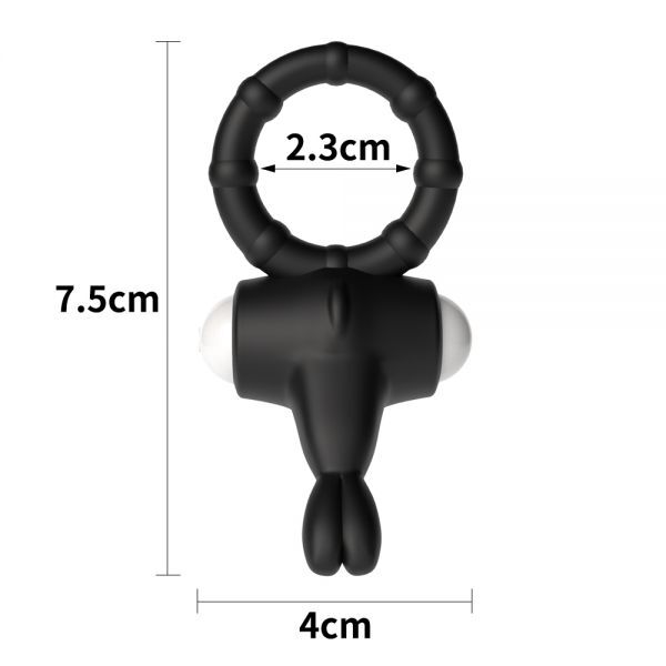 Ерекційне віброкільце Power Clit Cockring, Black
