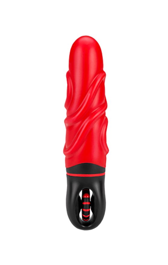 Роскошный вибратор с выпуклыми ребрышками для стимуляции AMOR BIG VIBRATOR BRUCE Red (Приложение НЕ Функционирует!)