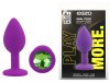 Силиконовая анальная пробка EGZO - Silicone Purple Round Plug Green, size S