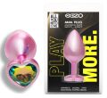 Анальна пробка з кристалом EGZO - Pink Perl Heart Plug Rainbow, size S