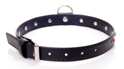 Нашийник зі штучної шкіри з кристалами Fetish Boss Series - Collar Red Crystal, BS3300121