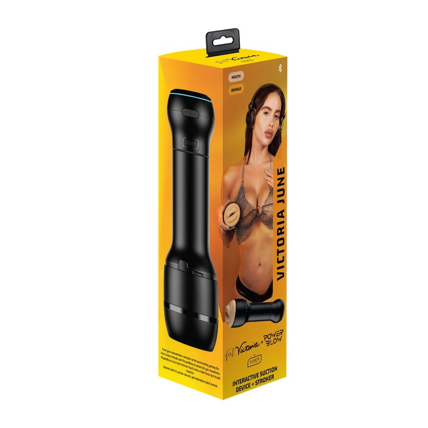 Мастурбатор-ротик Kiiroo FeelVictoria Mouth с всасывающей интерактивной насадкой PowerBlow Combo Set