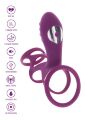 Эрекционное вибро кольцо ToyJoy Halo Halo C-Ring Sleeve с клиторальным отростком, фиолетовое