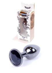 Анальная пробка – Jewellery Dark Silver Plug Black