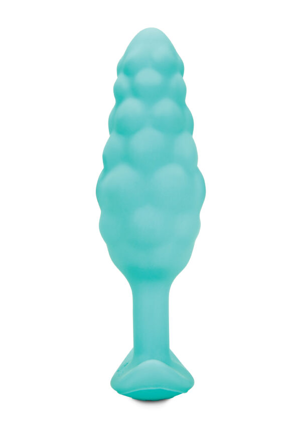 Анальна пробка з вібрацією B-Vibe Texture Bump, рельєфна, блакитна