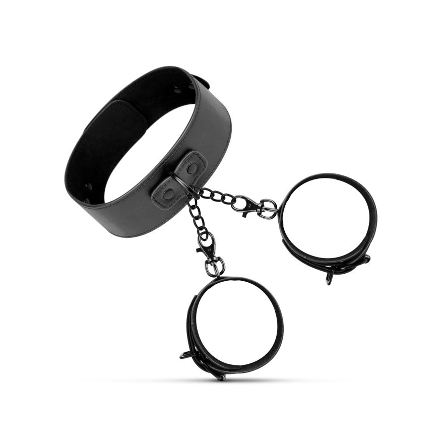 Наручники з нашийником Bedroom Fantasies: Collar &amp; Wrist Cuffs, чорні