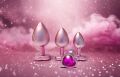 Анальная пробка розовая Dream Toys Gleaming Love с декоративным камнем, М