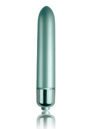 Зеленая вибропуля Rocks Off RO-90mm Touch of Velvet Aqua Lily матовая